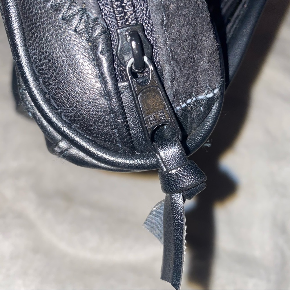 Vintage Black Leather Patchwork Mini Crossbody Pu… - image 5